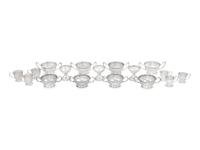 An Assembled Set of American Silver Demitasse Cups, Soups and Desserts