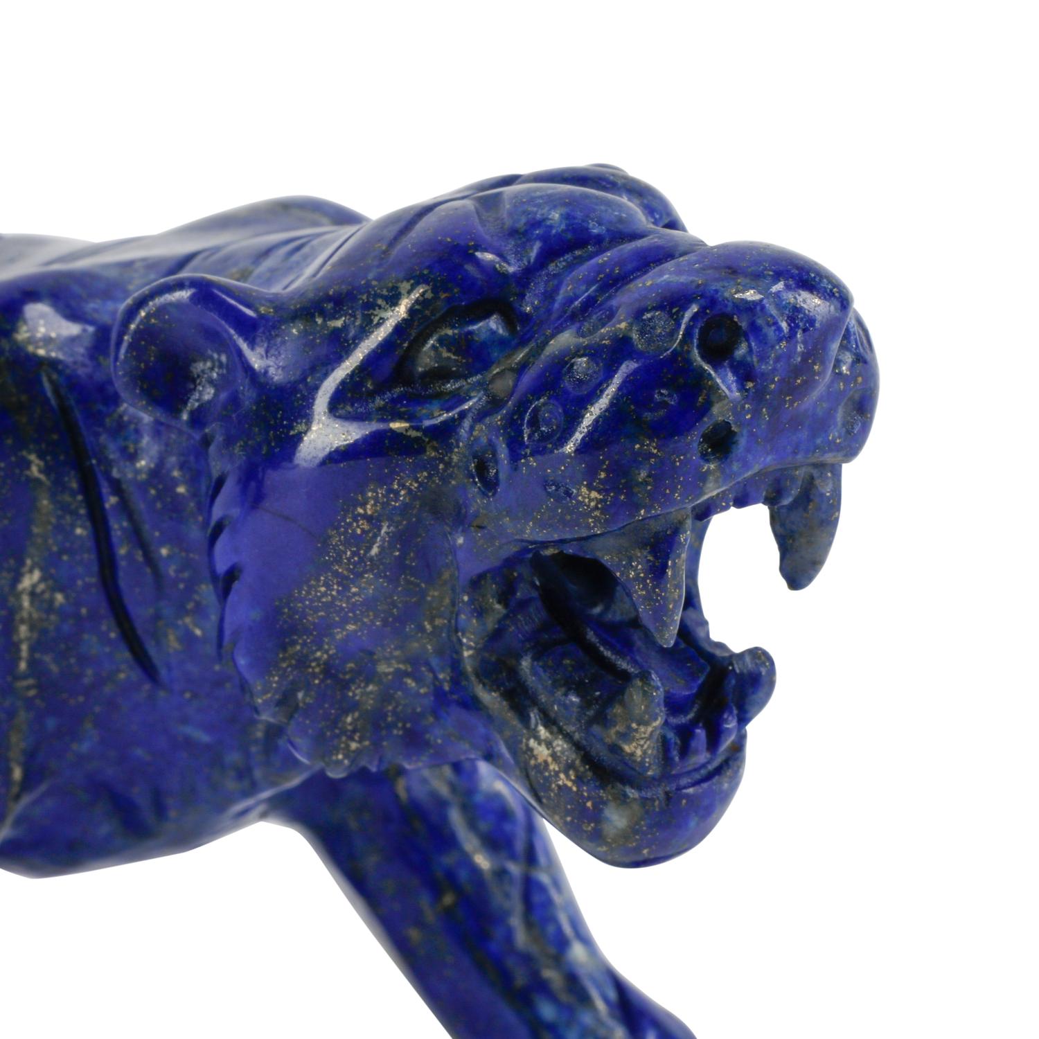 A Pair of Carved Lapis Lazuli Models of Tigers