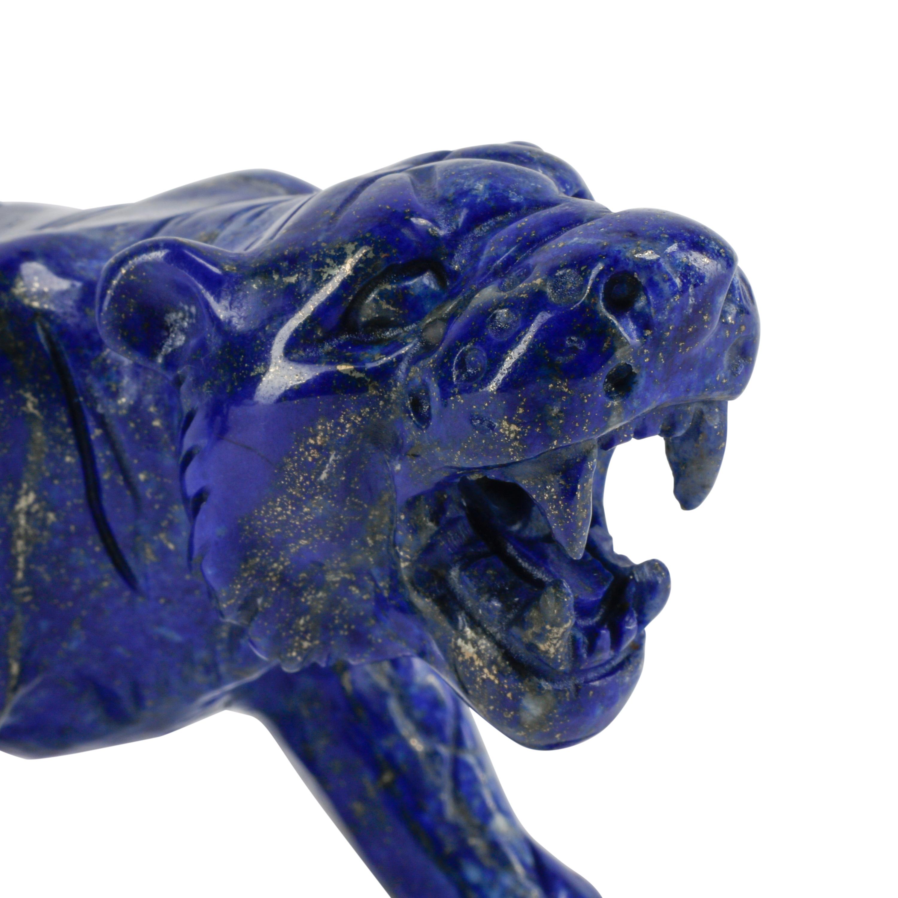 A Pair of Carved Lapis Lazuli Models of Tigers