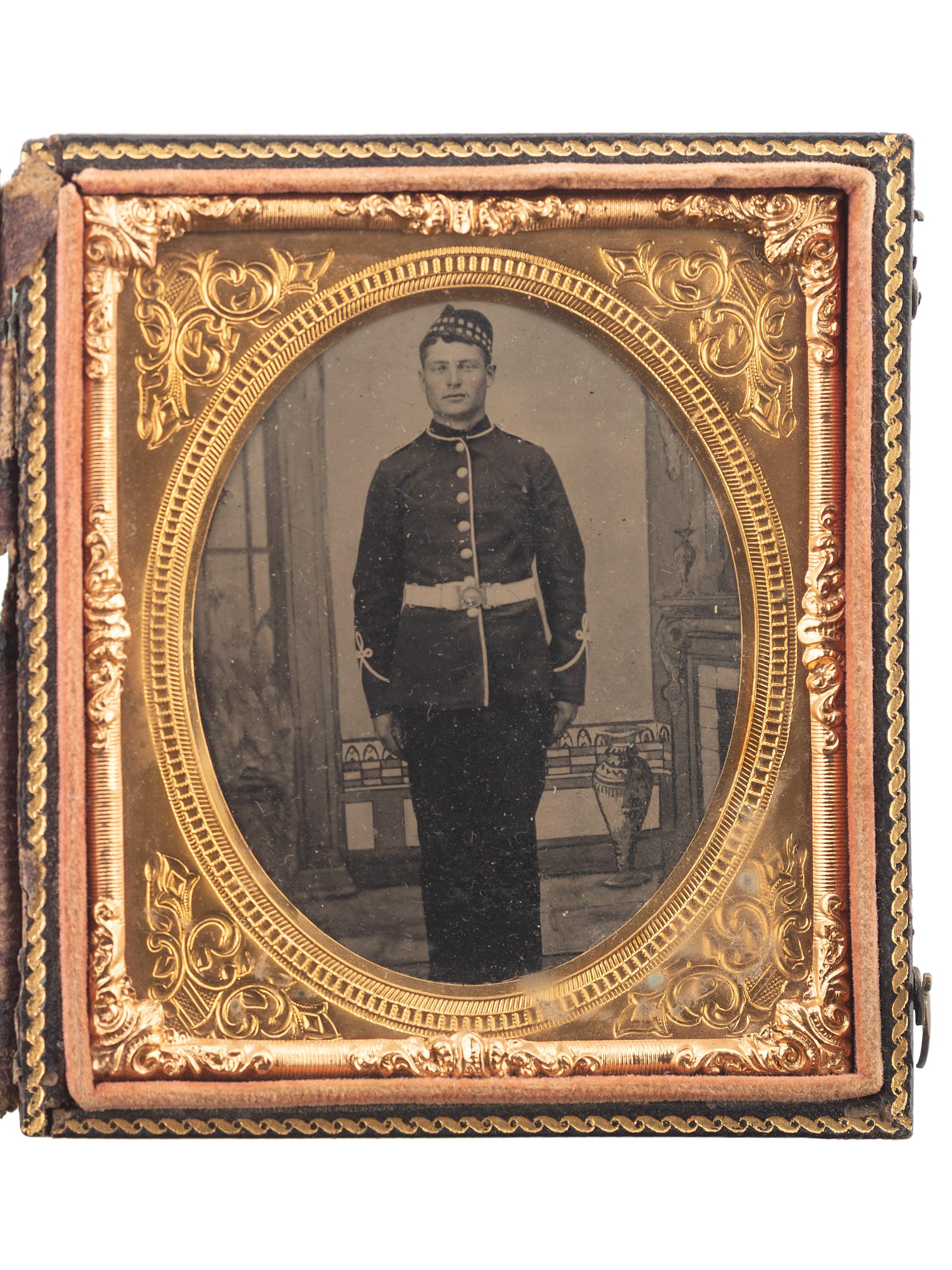 [EARLY PHOTOGRAPHY - OCCUPATIONAL]. A group of 4 cased images featuring police officers, clergy, a firefighter, and more, comprising:
