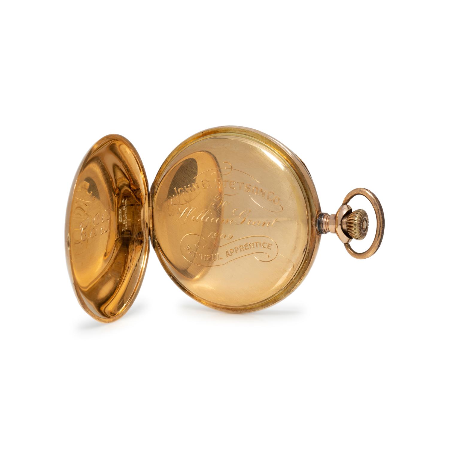 J.E. CALDWELL & CO., 14K YELLOW GOLD OPEN FACE POCKET WATCH