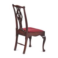 A Chippendale Carved Walnut Pad-Foot Side Chair