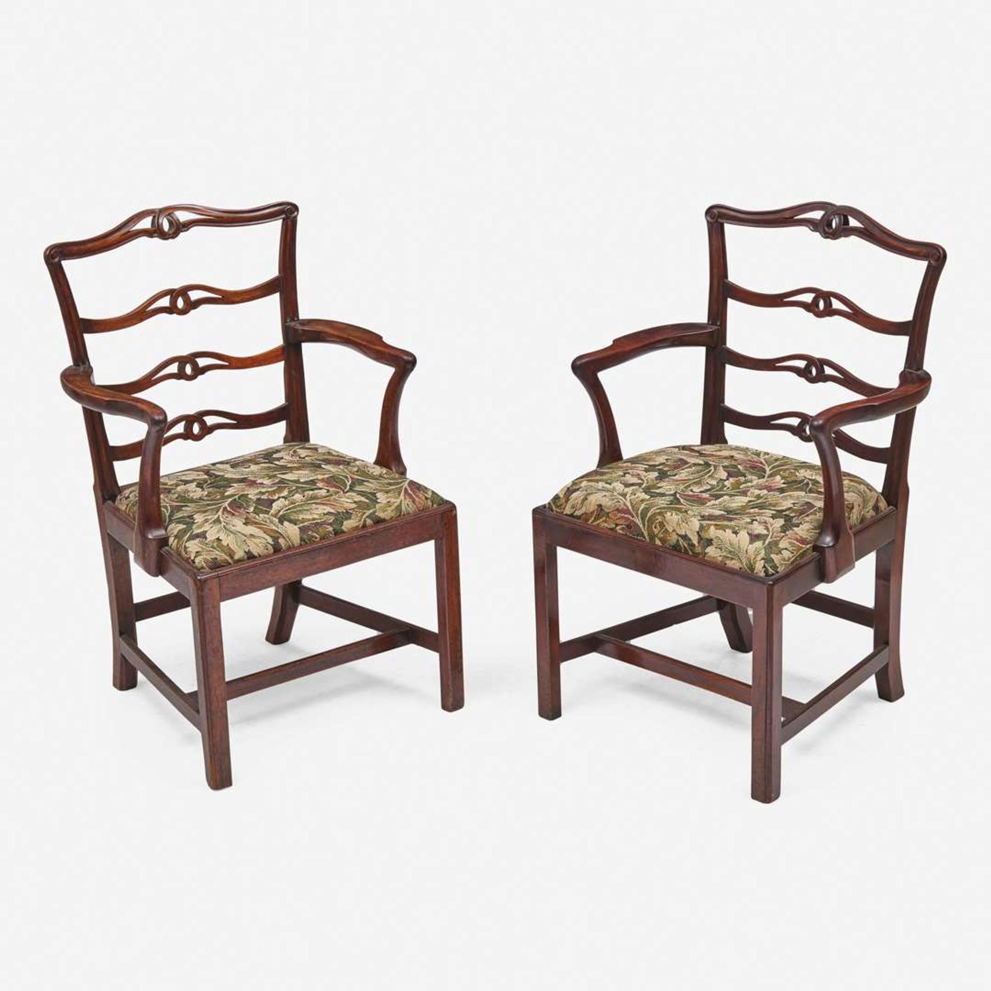 A set of twelve Chippendale carved ribbon-back mahogany dining chairs Possibly Connecticut, late 18th century