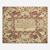 A Fraktur birth and baptismal certificate for Johan George Mahrsteller Heinrich Weiss (active c. 1776-1808)