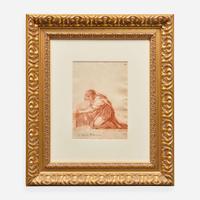 Francesco Bartolozzi (Italian, 1727-1815) Study of a Kneeling Figure; with Counterproof Study of a Figure with Two Camels Verso