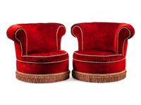 A Pair of Art Deco Style Velvet Upholstered Armchairs