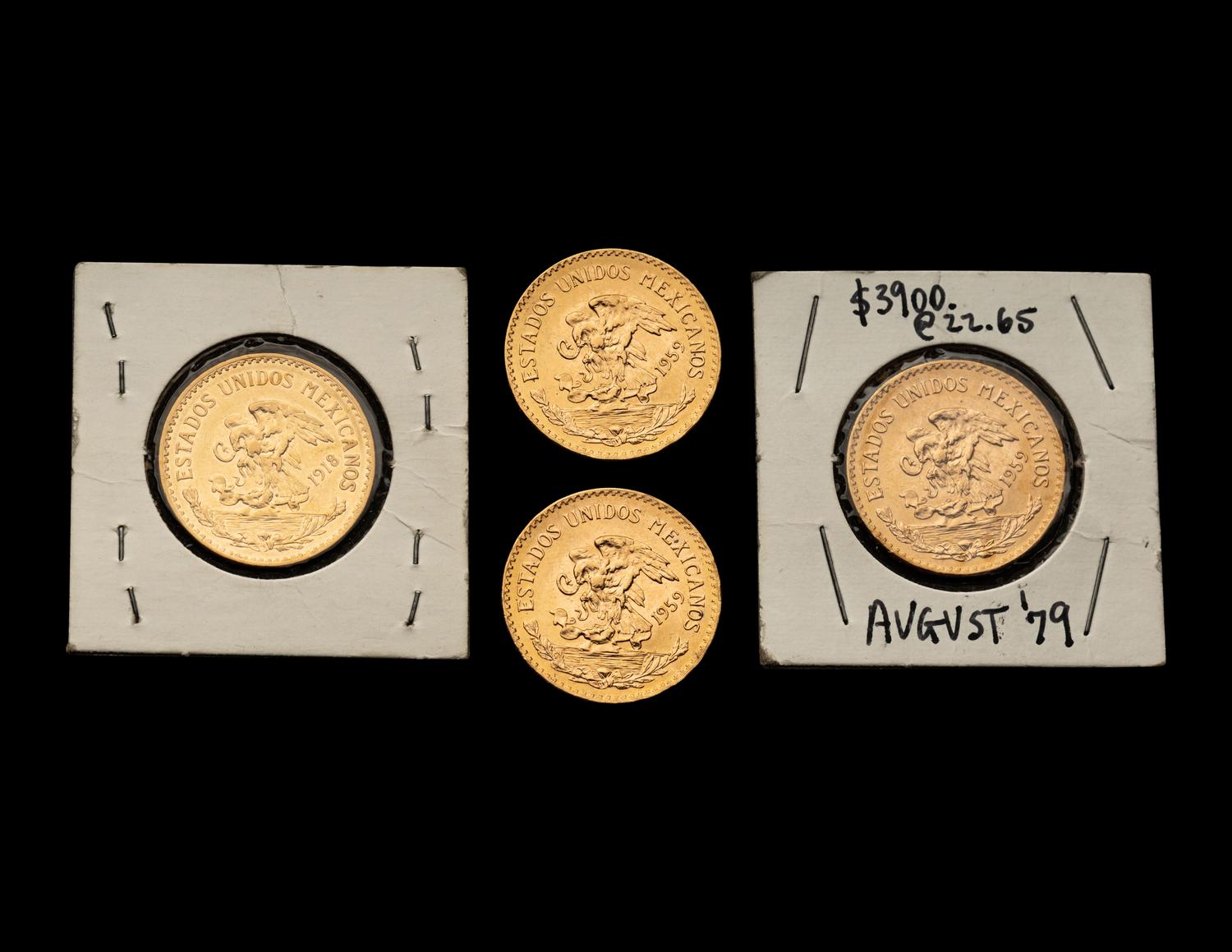 [MEXICO] Four 20 Peso Gold Coins