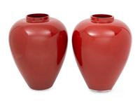 A Pair of Murano Glass Vases