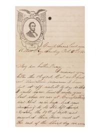 [LINCOLNIANA - CIVIL WAR]. Illustrated lettersheet with soldier's letter.