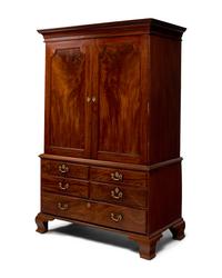 A Chippendale Mahogany Linen Press