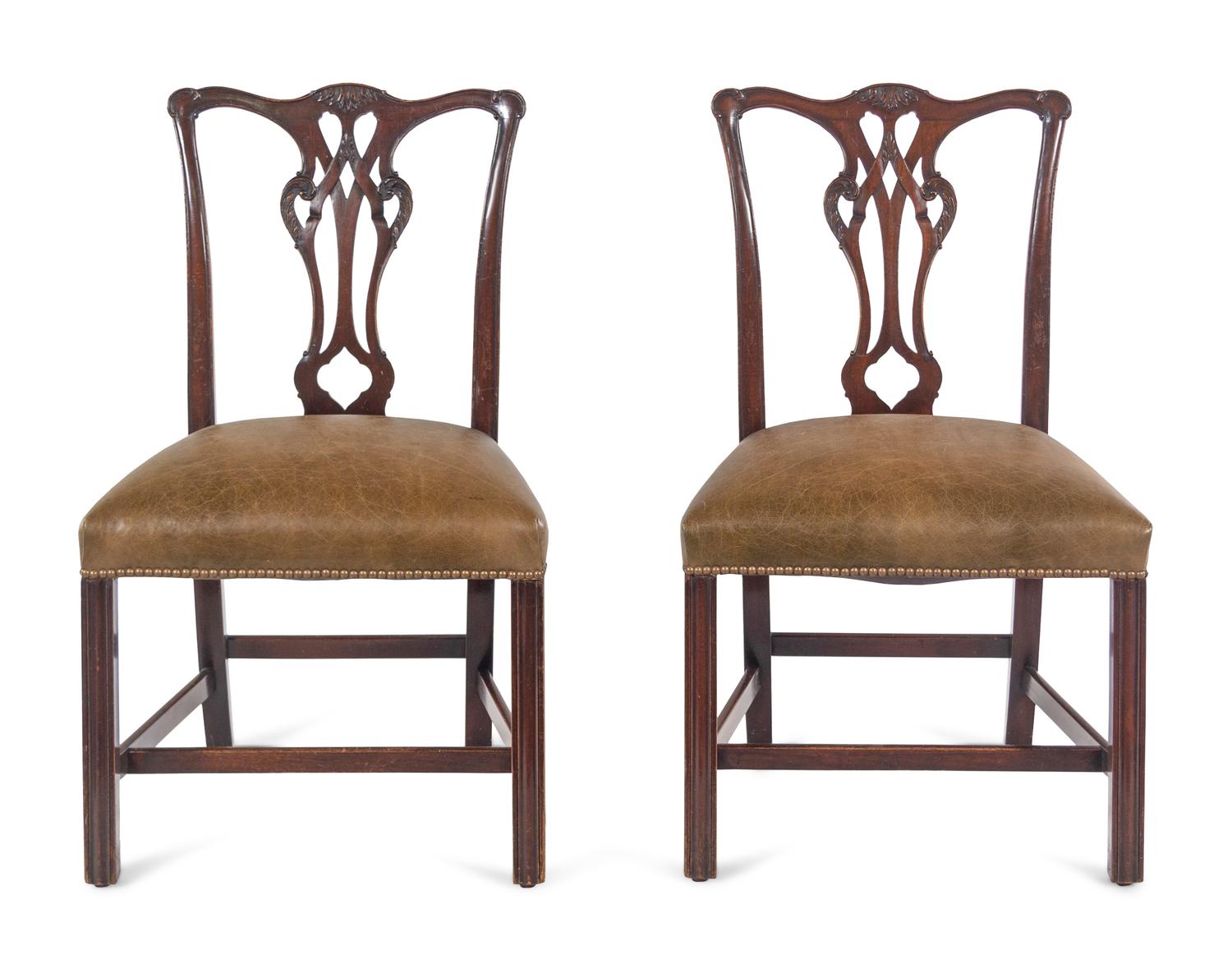 A Pair of George III Style Mahogany Side Chairs