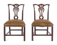 A Pair of George III Style Mahogany Side Chairs