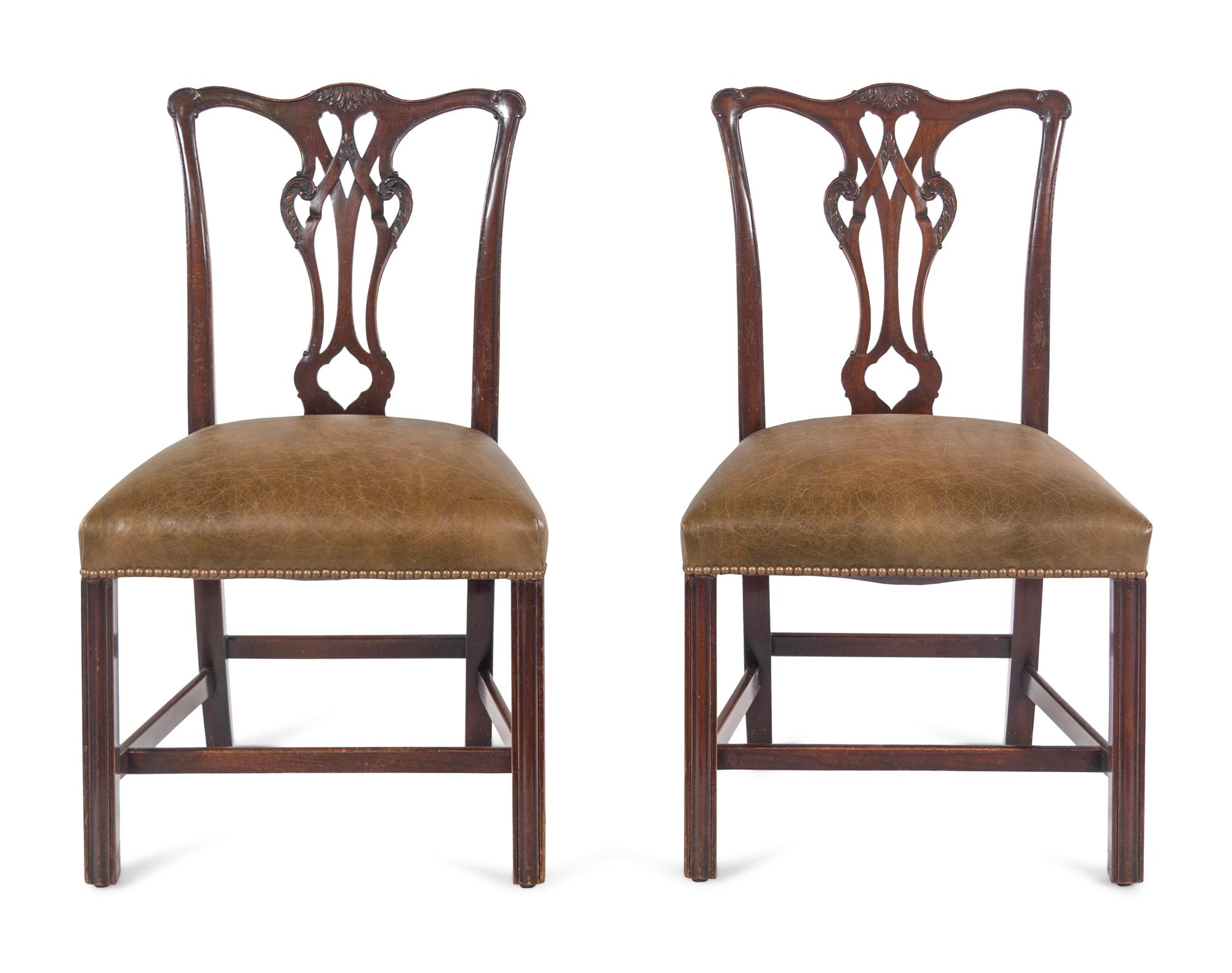 A Pair of George III Style Mahogany Side Chairs