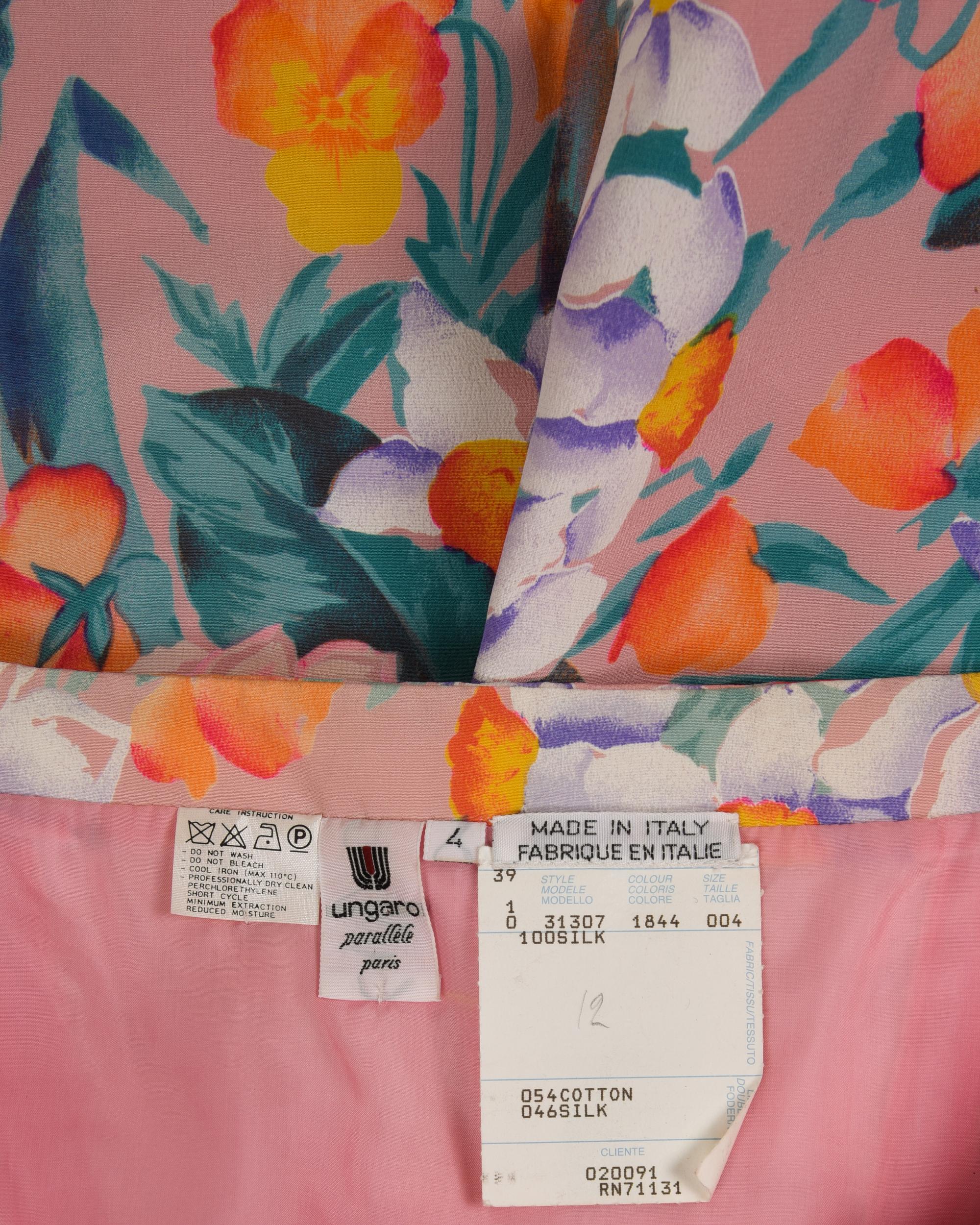 Four Emanuel Ungaro Floral Print Dresses, 1980s