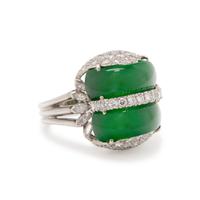 MARSH & CO., JADEITE AND DIAMOND RING
