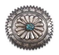Sterling Silver and Turquoise Belt Buckle