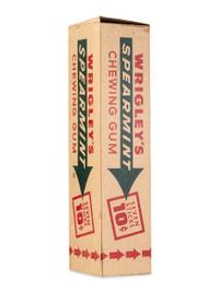 A Wrigley's Spearmint Gum Counter Top Cardboard Advertising Box