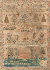 An English Needlework Embroidered Schoolgirl’s Sampler