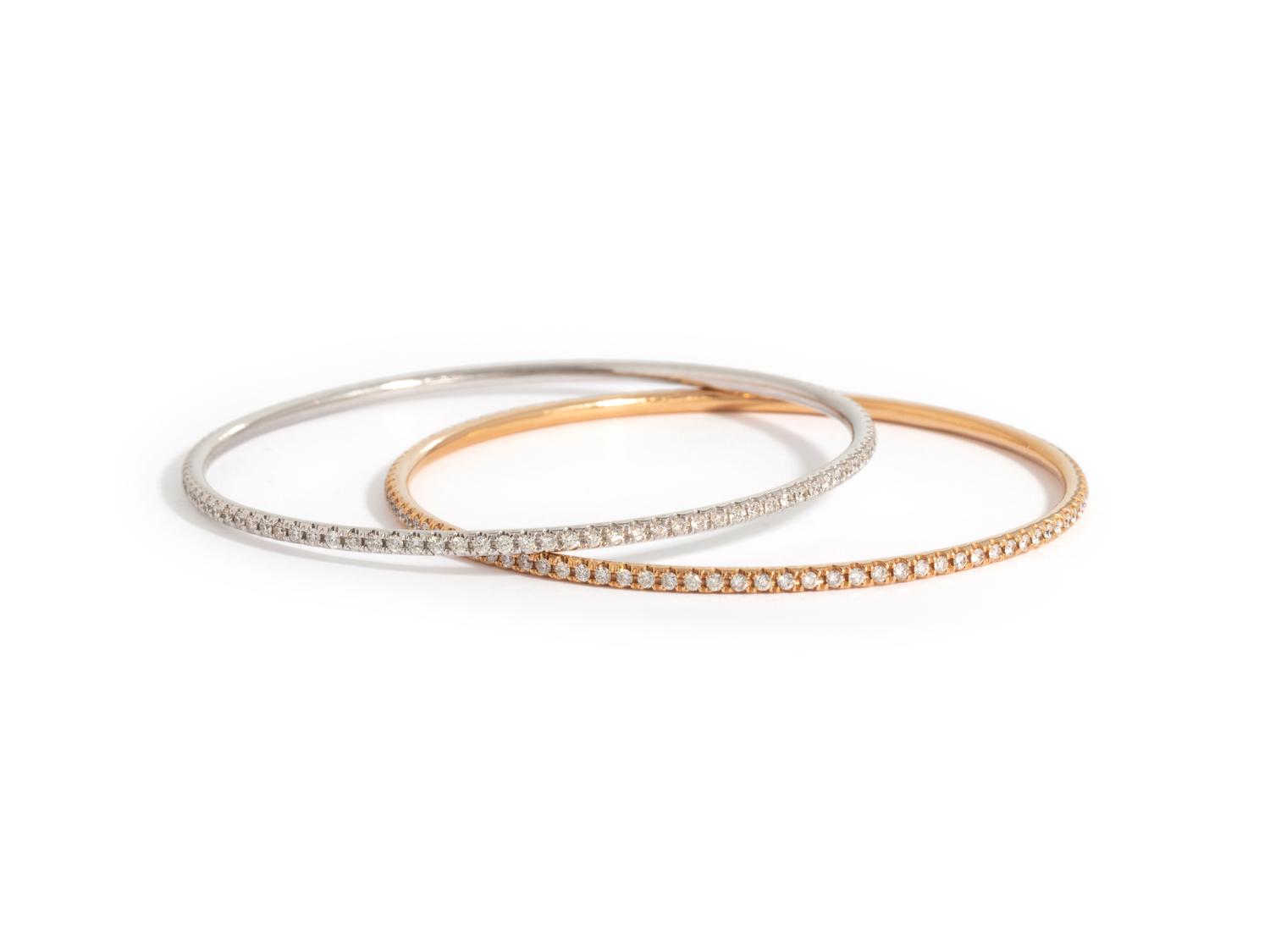 COLLECTION OF DIAMOND BANGLE BRACELETS
