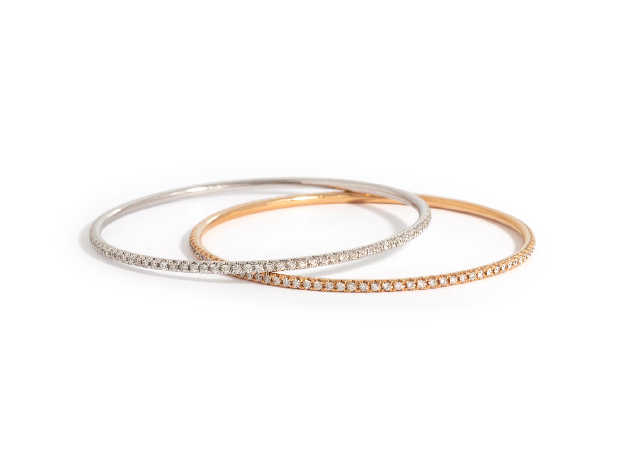 COLLECTION OF DIAMOND BANGLE BRACELETS