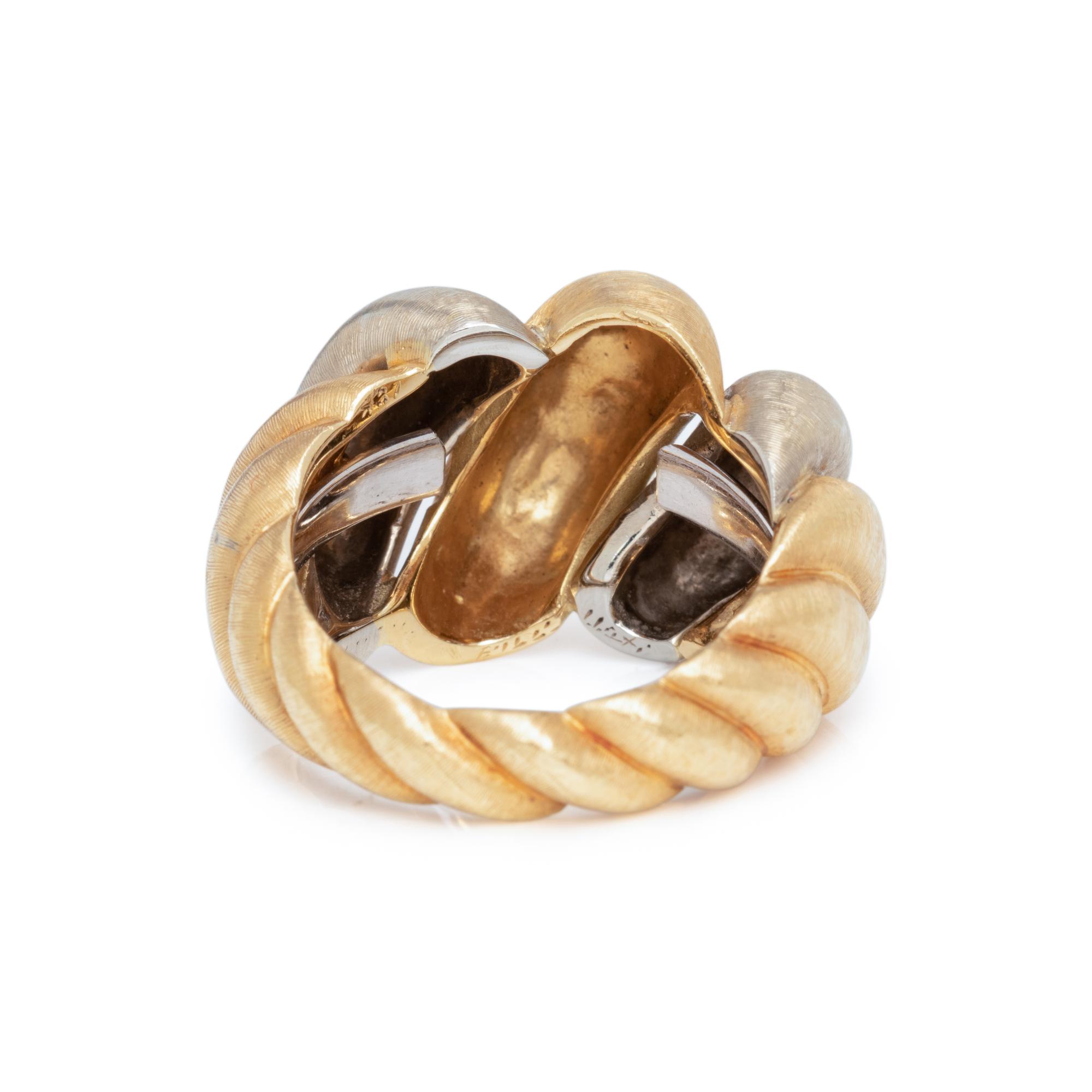 BUCCELLATI, BICOLOR GOLD RING