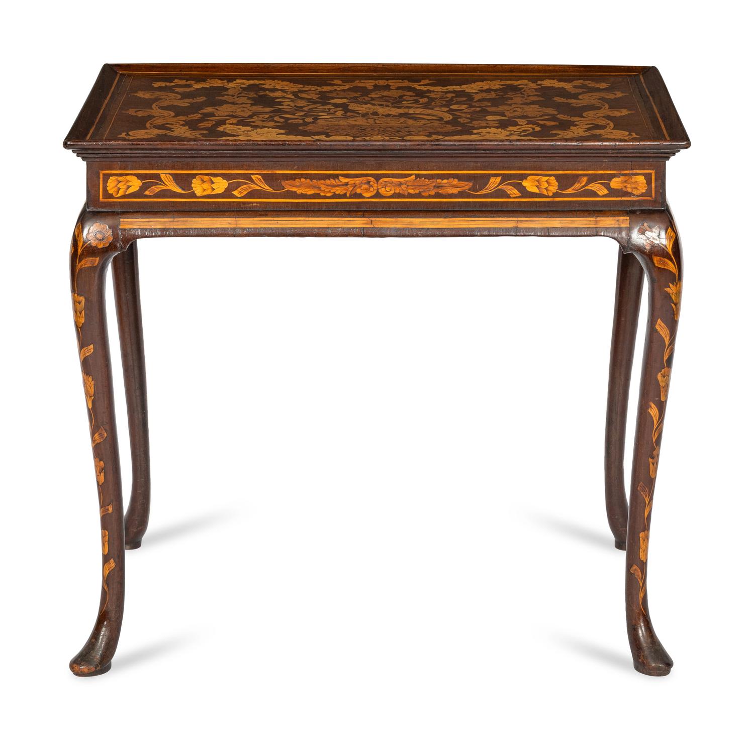 A Dutch Marquetry Fruitwood Side Table