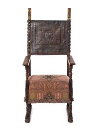 A Spanish Baroque Walnut Armchair