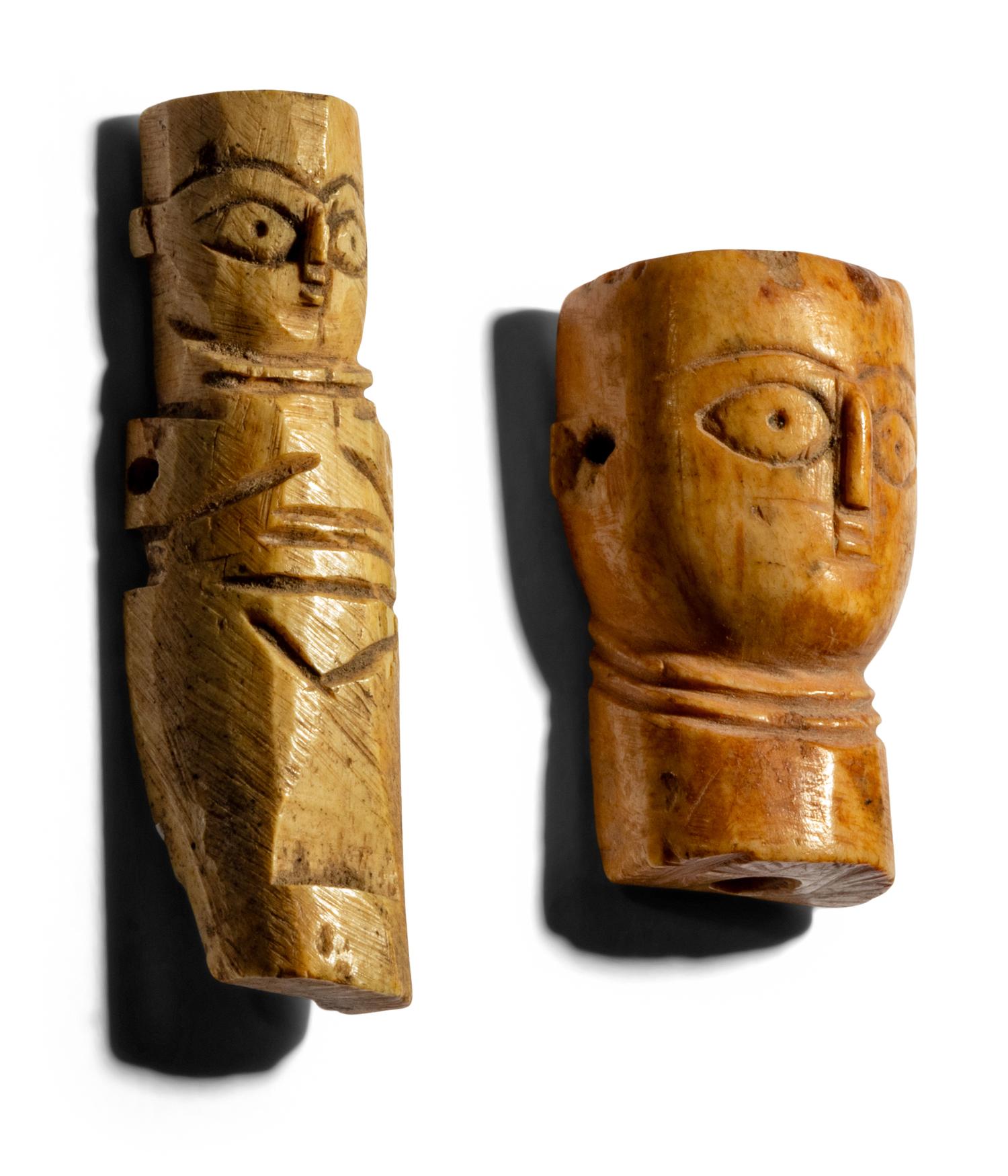 Two Coptic Bone Votive Figures