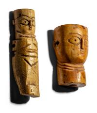 Two Coptic Bone Votive Figures