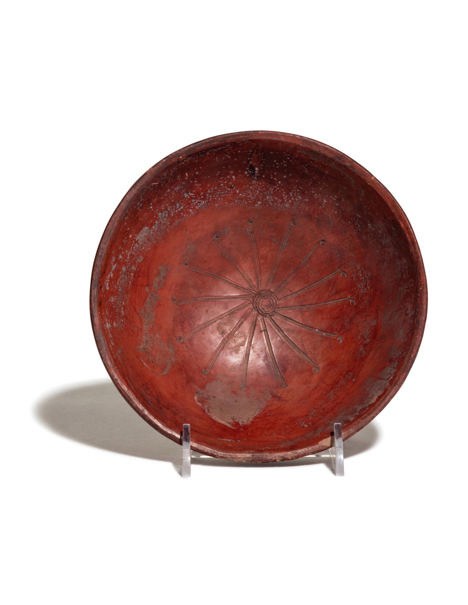 A Middle Eastern Slip-Decorated Pottery Bowl