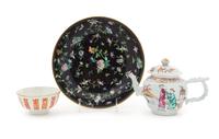 Three Chinese Porcelain Articles Largest diameter 9 1/2 inches. — 19TH CENTURY