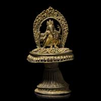 A Small Nepalese Copper Alloy Lamp with Ganesha, 19th Century or Later