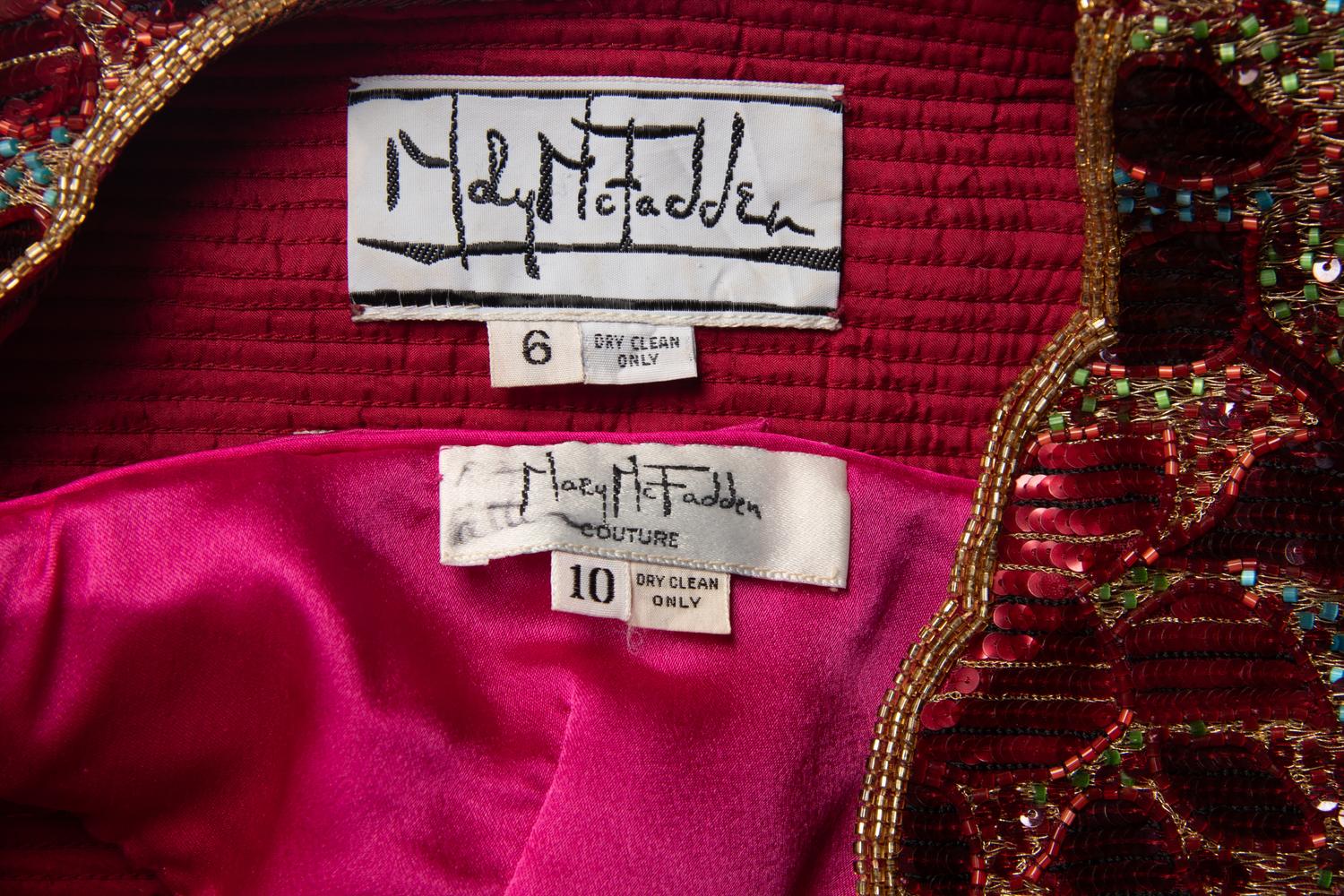 Mary McFadden Pink Gown and Embellished Evening Jacket