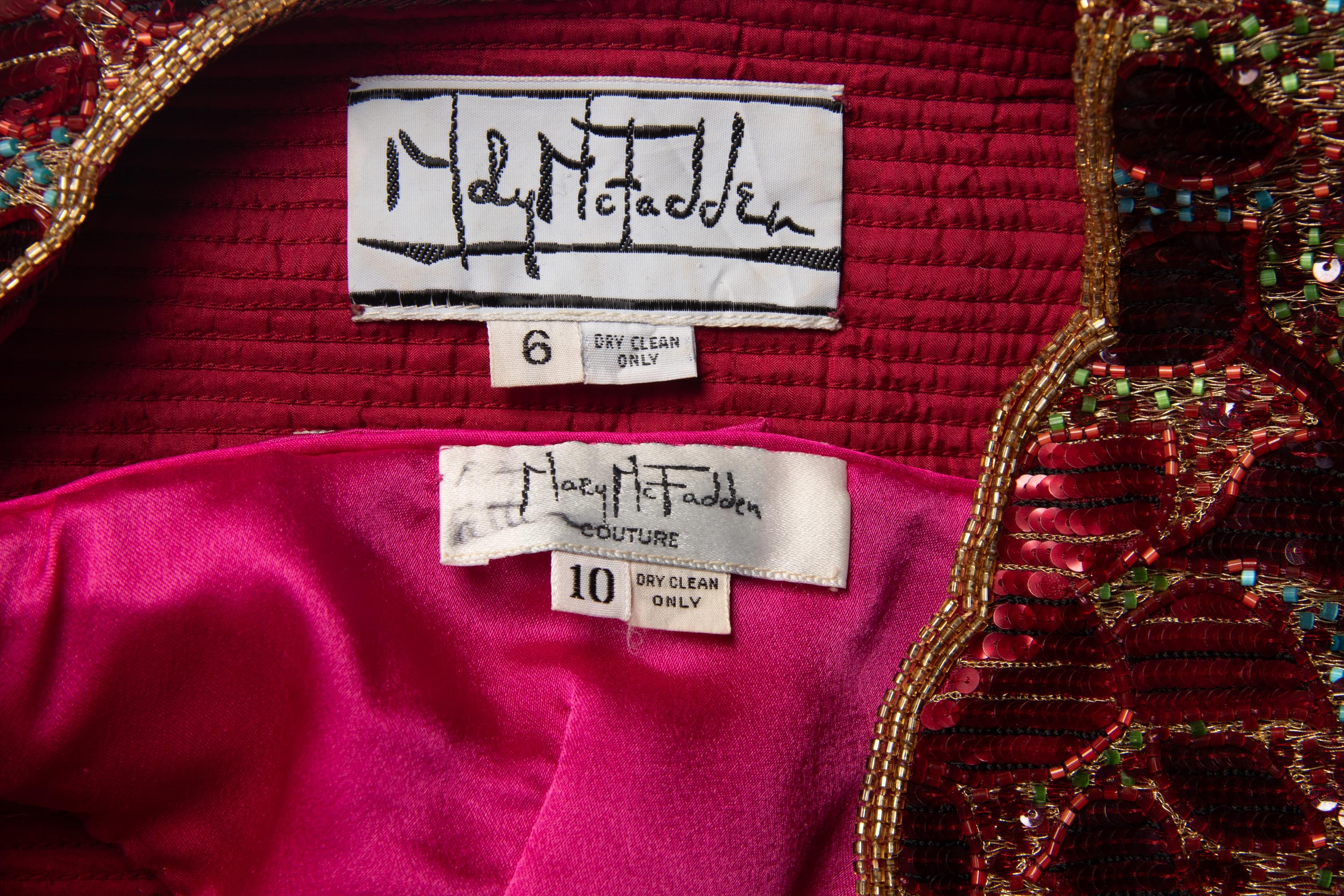 Mary McFadden Pink Gown and Embellished Evening Jacket