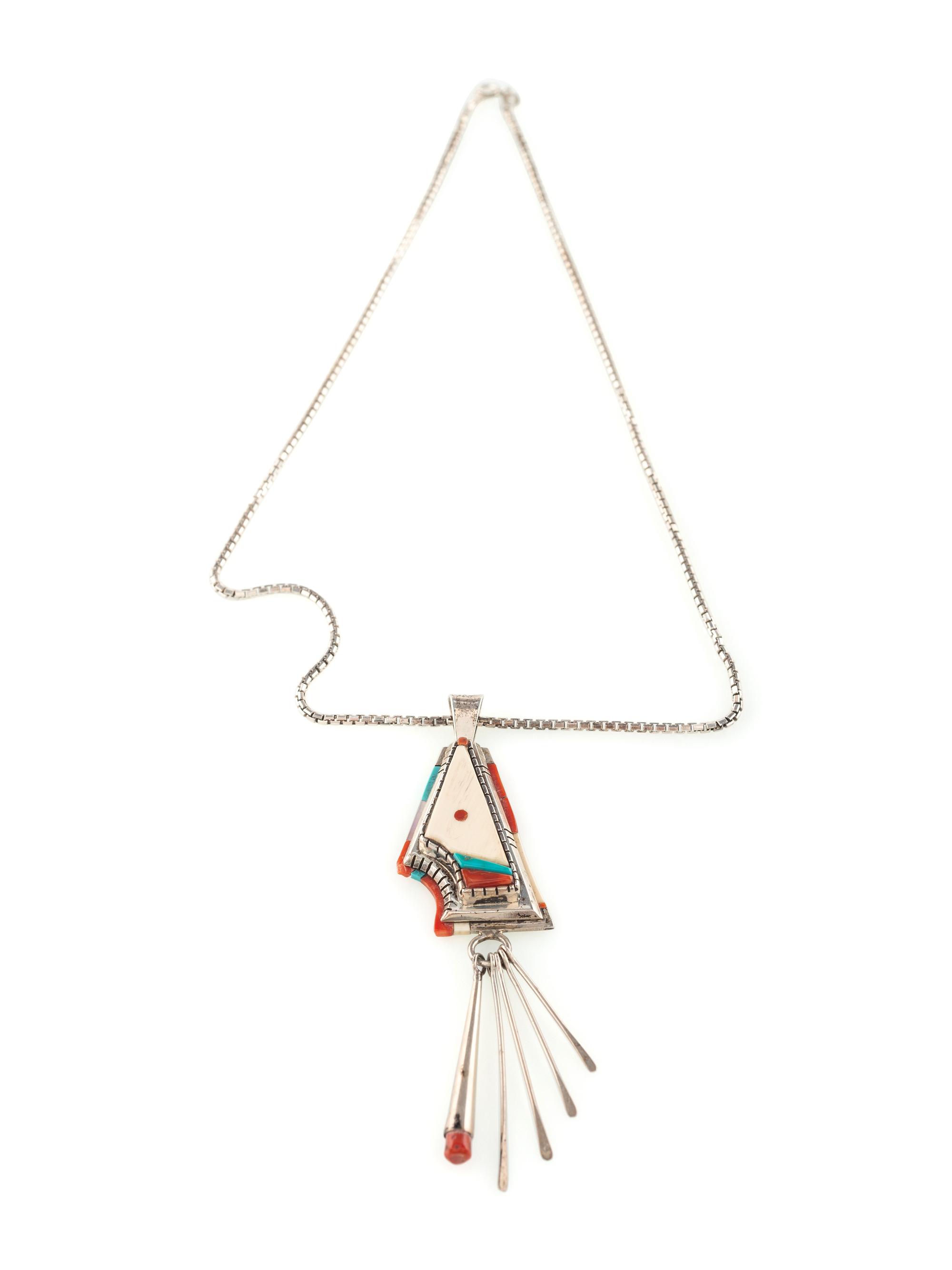 Sterling Silver and Mosaic Inlay Pendant