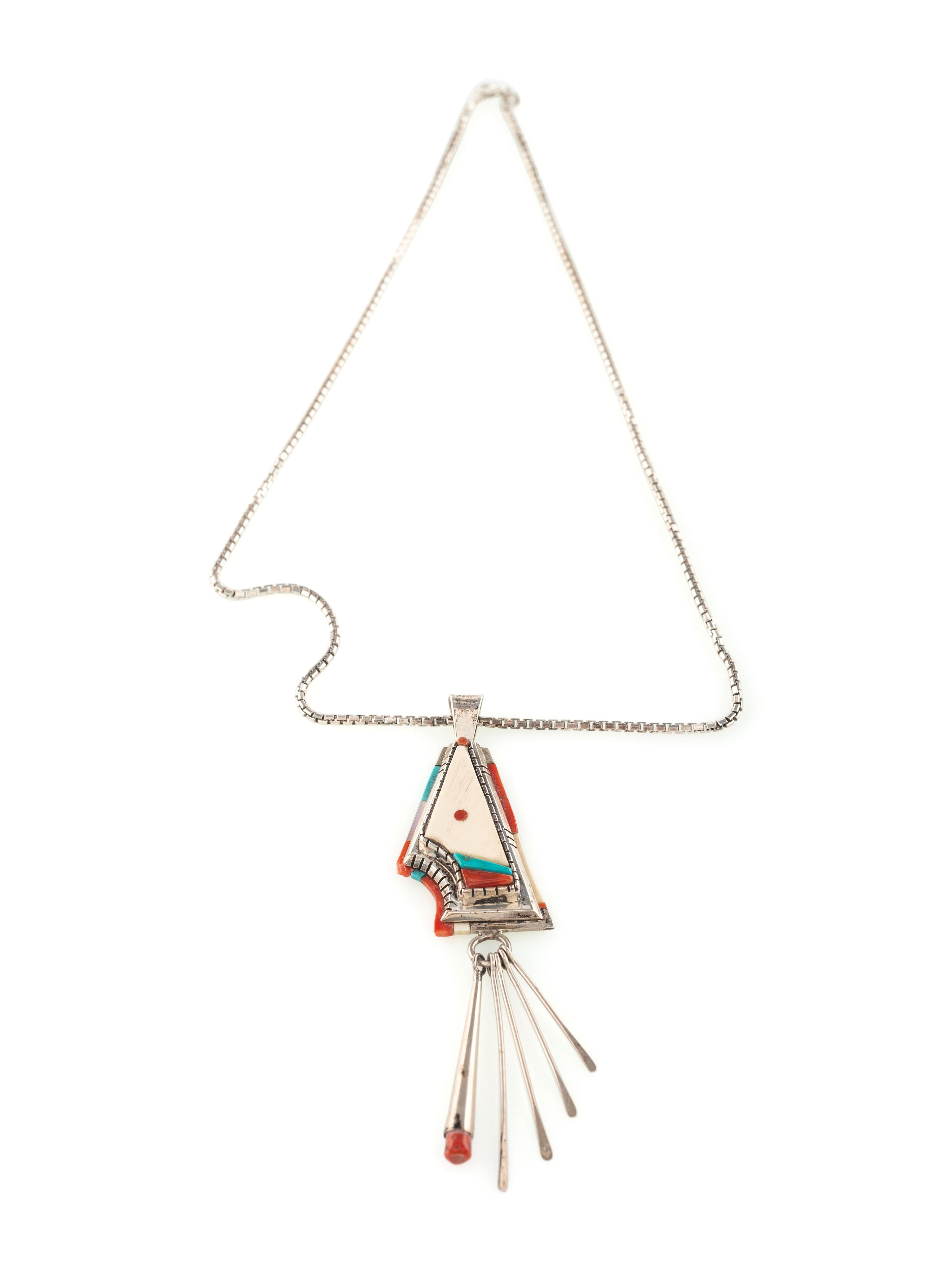 Sterling Silver and Mosaic Inlay Pendant