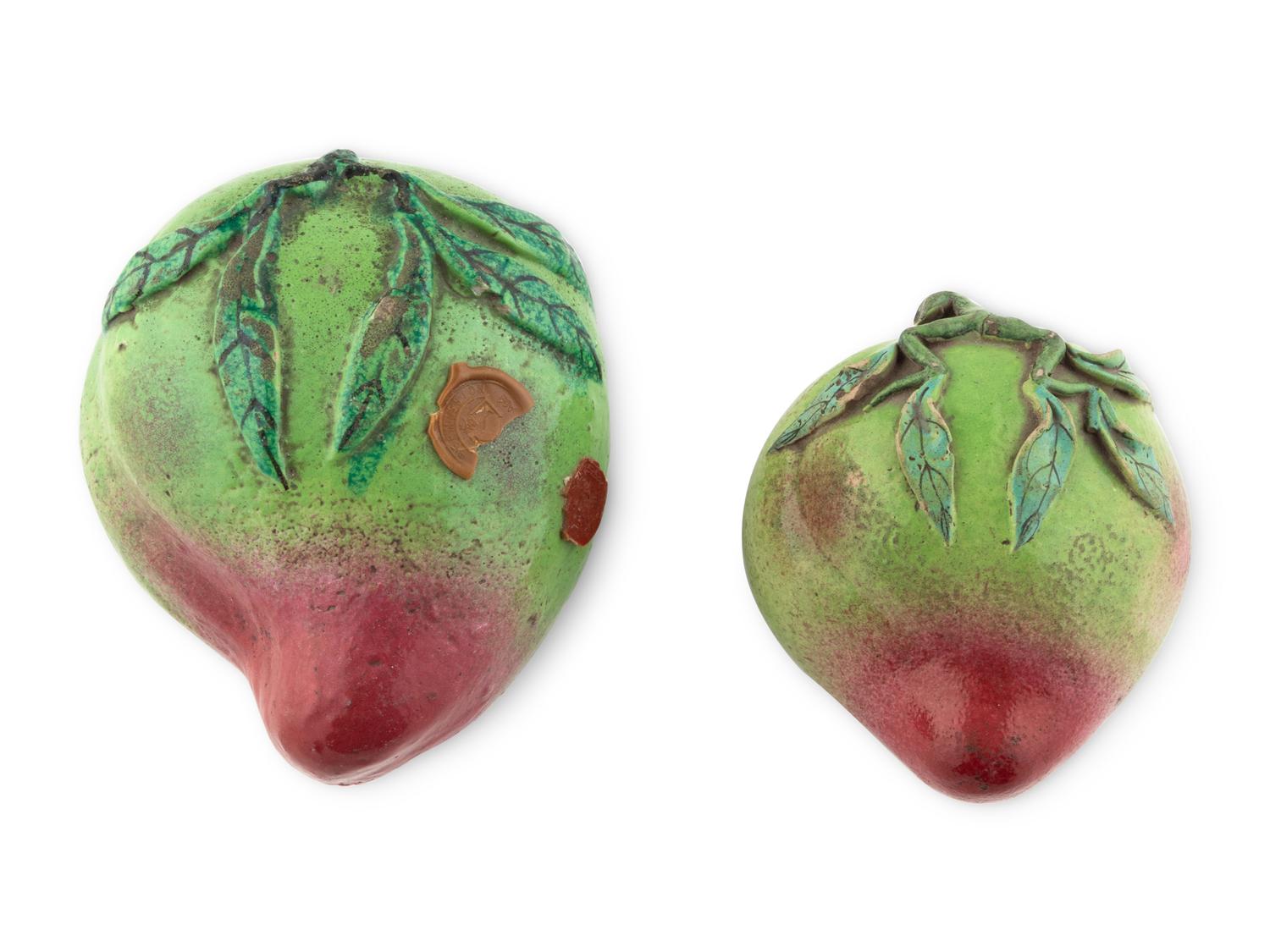 Two Chinese Porcelain Models of Longevity Peaches