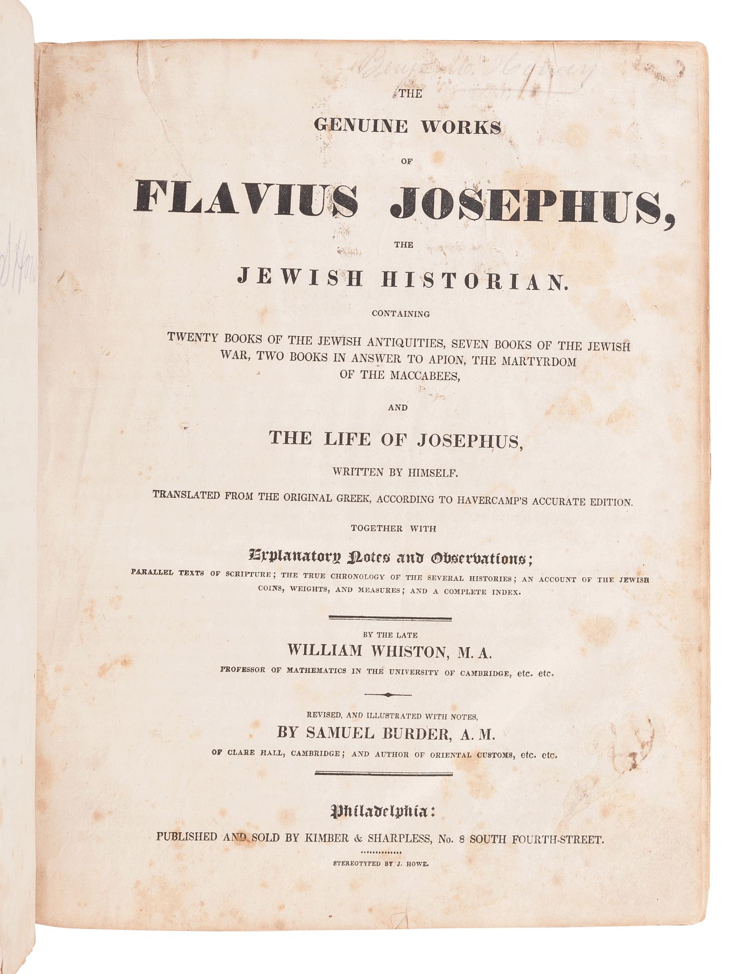 [BIBLES - HISTORY AND PHILOSOPHY]. A group of 3 works, comprising: