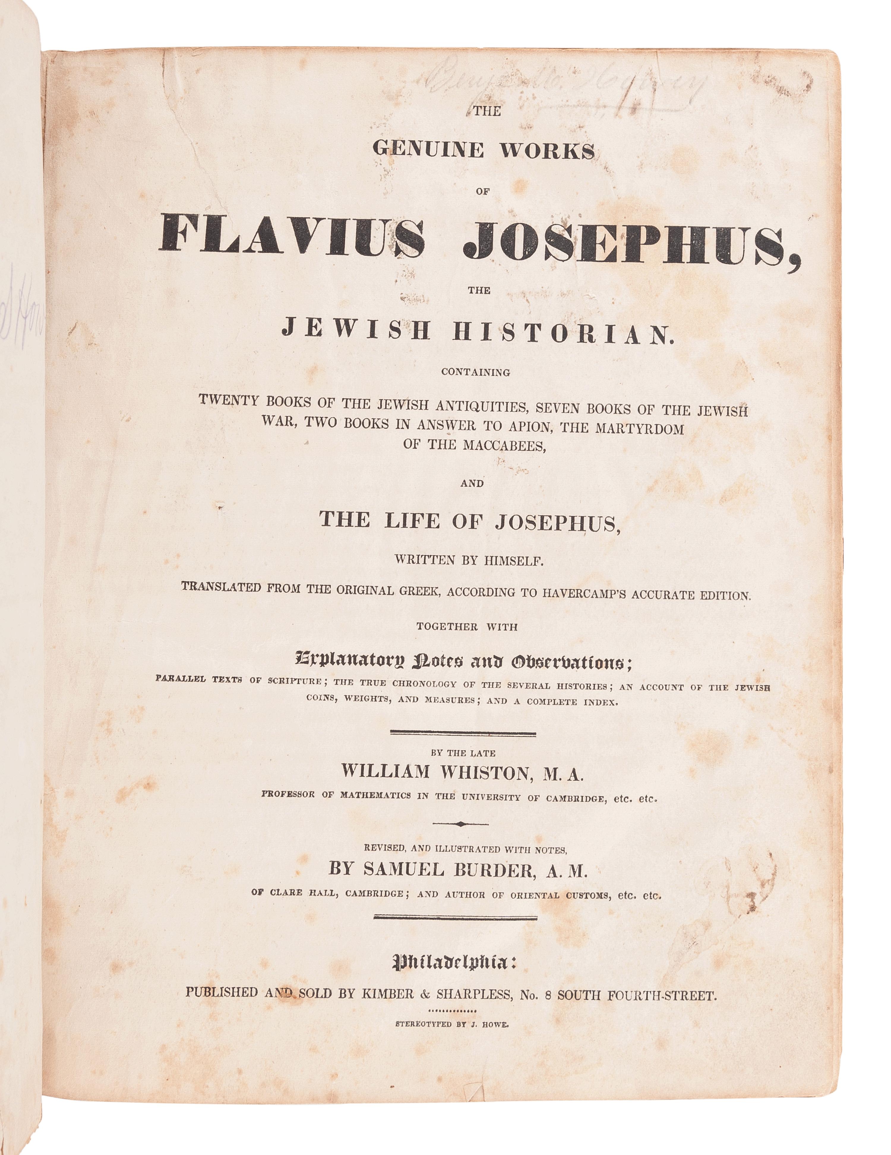 [BIBLES - HISTORY AND PHILOSOPHY]. A group of 3 works, comprising: