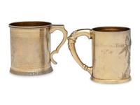Two American Silver-Gilt Mugs