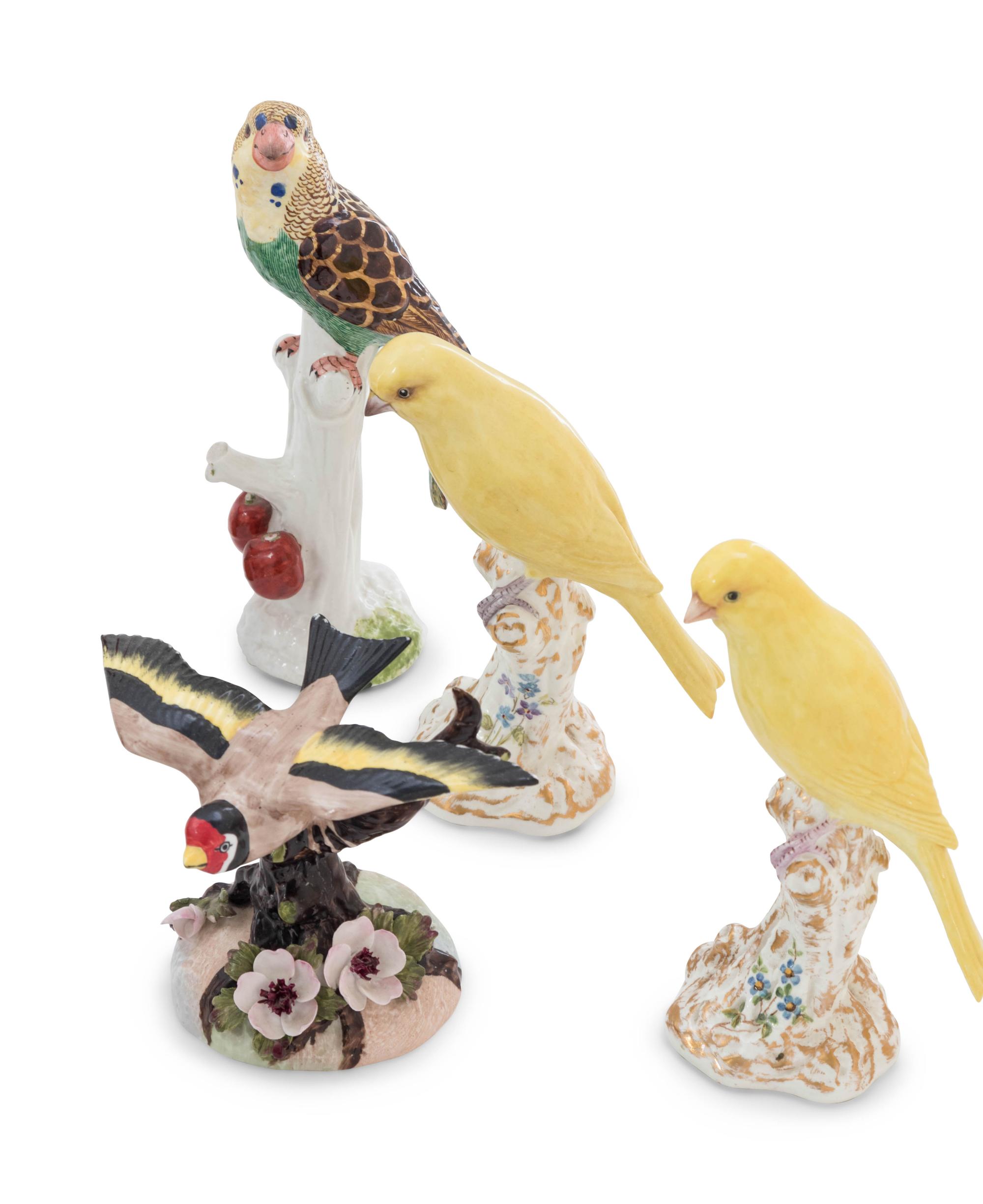 Twelve Continental Porcelain Bird Figurines