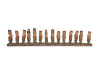A Thai Parcel-Gilt and Polychromed Wood Group of Fourteen Musicians and Attendants