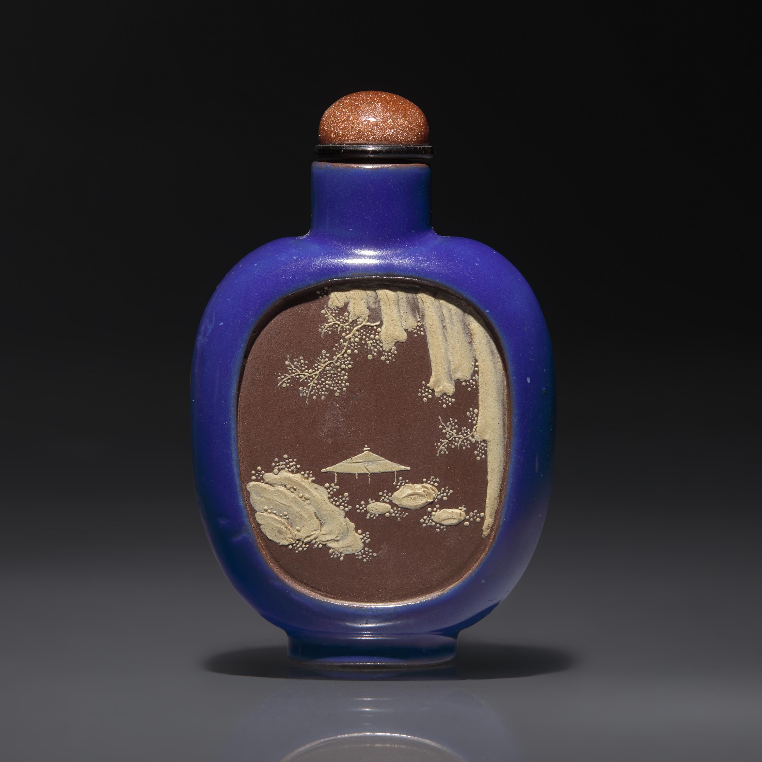 A Chinese Enameled Yixing Stoneware Snuff Bottle, Qing Dynasty, Circa 1820-1860