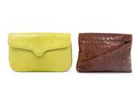Two Designer Alligator Bags: One Lana Marks Clutch and One Bottega Veneta Clutch