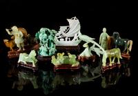 Eight Chinese Carved Stone Figures