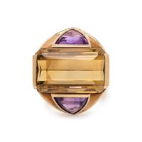 CITRINE AND AMETHYST RING
