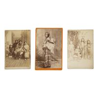 [Native Americana]. A group of 3 cabinet cards of Shoshone and Arapaho Indians by Houghton, Baker and Johnston.