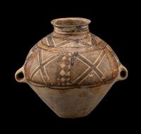 A Chinese Painted Pottery Handled Jar