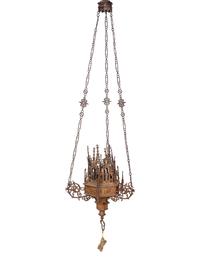 A Gothic Revival Bronze Chandelier