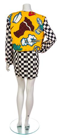 A Moschino 'Popeye' Dress Ensemble, Dress Size 6, jacket size 12.